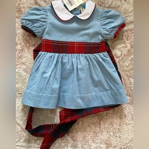 Cindy lou sash dress corduroy blue NWT
